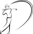 Golfer Teeing Off Stylized