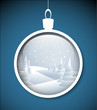 Vector Christmas bauble with snowy landscape