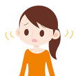 女性 上半身 首を振る