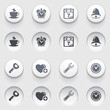 Organizer web icons on white buttons. Set 2.