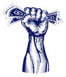 Vector: Fist holding up money Fist holding up money