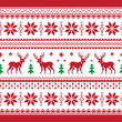Christmas and Winter knitted seamless pattern or card with deer