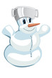 Smiling snowman isolated on white background