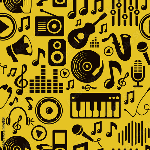 Vector: Vector music seamless pattern with icons Vector music seamless pattern with icons