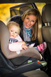 Foto: Infant baby girl in car seat Infant baby girl in car seat