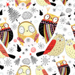 Vector: seamless pattern of owls seamless pattern of owls