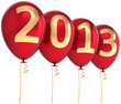 Illustration: New Year 2013 party balloons decoration red gold colorful New Year 2013 party balloons decoration red gold colorful