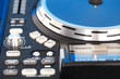 Detail of a DJ turntable