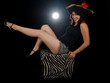 Sexy pirate kicking her feet up
