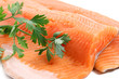 trout fillet with parsley closeup