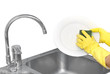 hands dishwashing plates