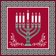 Holiday jewish background with menorah - vector background