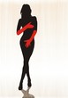 Provocative woman in gloves