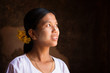 Myanmar girl looking up