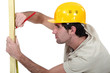 Carpenter marking plank