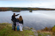Family trip in the autumn season