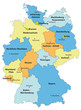 Deutschlandkarte cmyk farbig