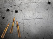 Metal plate with bullet holes