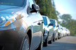 row of parked cars