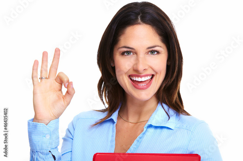 Photo: Happy successful business woman. Happy successful business woman.