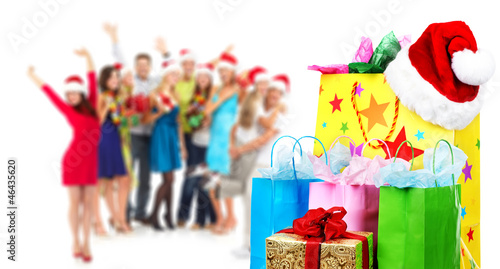 Photo: Beautiful christmas shopping bag. Beautiful christmas shopping bag.