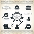 Labels set: food and drinks, restaurant and cafe