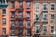 Façade avec escalier de secours - New York