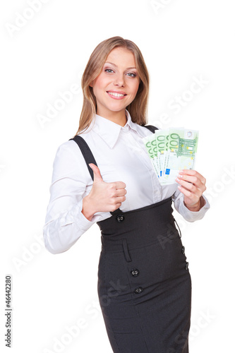 Photo: successful woman holding the paper money successful woman holding the paper money