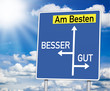 Wegweiser mit Am Besten, Besser und Gut