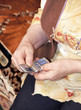 Elderly woman with a mobile phone