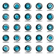 Circle design elements with spiral motion.