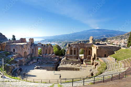 Photo: Ancient greek roman theater in Taormina - Sicily Ancient greek roman theater in Taormina - Sicily