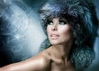 Fashion. Beautiful Girl in Fur Hat. Winter Woman
