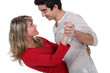 A couple dancing.