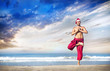 Christmas yoga on the beach