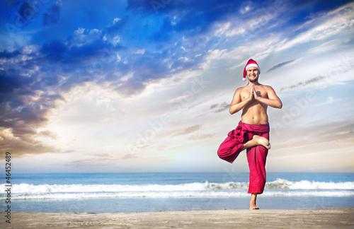 Photo: Christmas yoga on the beach Christmas yoga on the beach