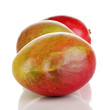 Ripe appetizing mango isolated on white