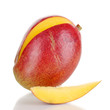 Ripe appetizing mango isolated on white