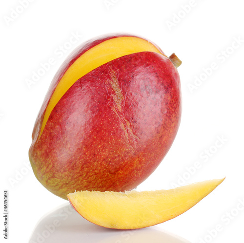 Photo: Ripe appetizing mango isolated on white Ripe appetizing mango isolated on white