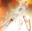 Close-up of champagne explosion