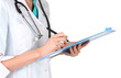 Hand of doctor with pen writing