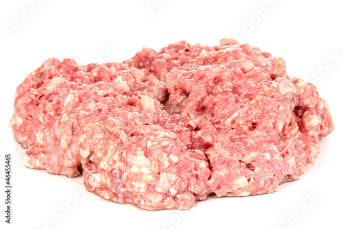Photo: raw ground meat isolated on white raw ground meat isolated on white