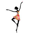 Vector: ballerina in a flower dress ballerina in a flower dress
