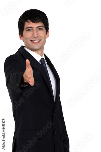 Photo: Businessman offer hand Businessman offer hand