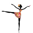 Vector: ballerina in a flower dress ballerina in a flower dress
