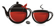 Glass teapot and mug