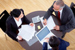 Meeting with three business people