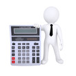 3d human with a calculator