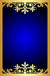 Vector gold and blue floral frame
