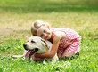 little girl with her dog